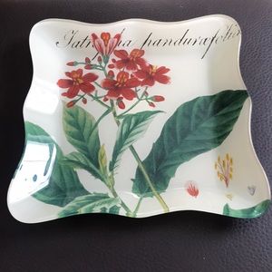 Floral Glass Trinket Tray